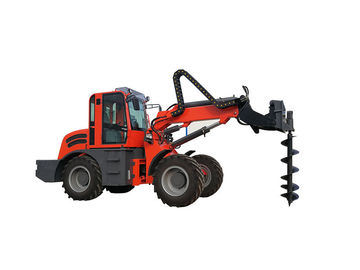 Telescoping Forklift Telescopic Wheel Loader With Earth Auger 5200mm 76KW