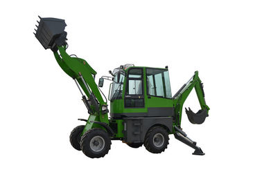 CE Approved Excavator Backhoe Loader 4WD Backhoe Wheel Loader Green Black