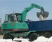Four Wheel Drive Excavator 6 Ton Wheel Excavator For Salt Stone Cotton Industry